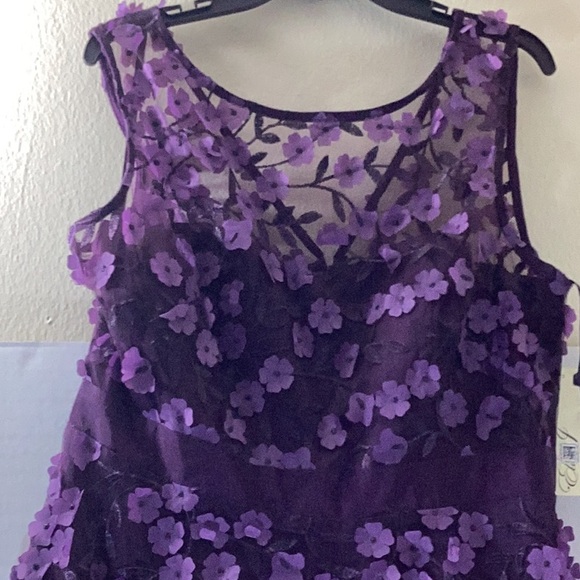 Eliza J Purple Sleeveless Maxi Gown for Weddings - Picture 6 of 12